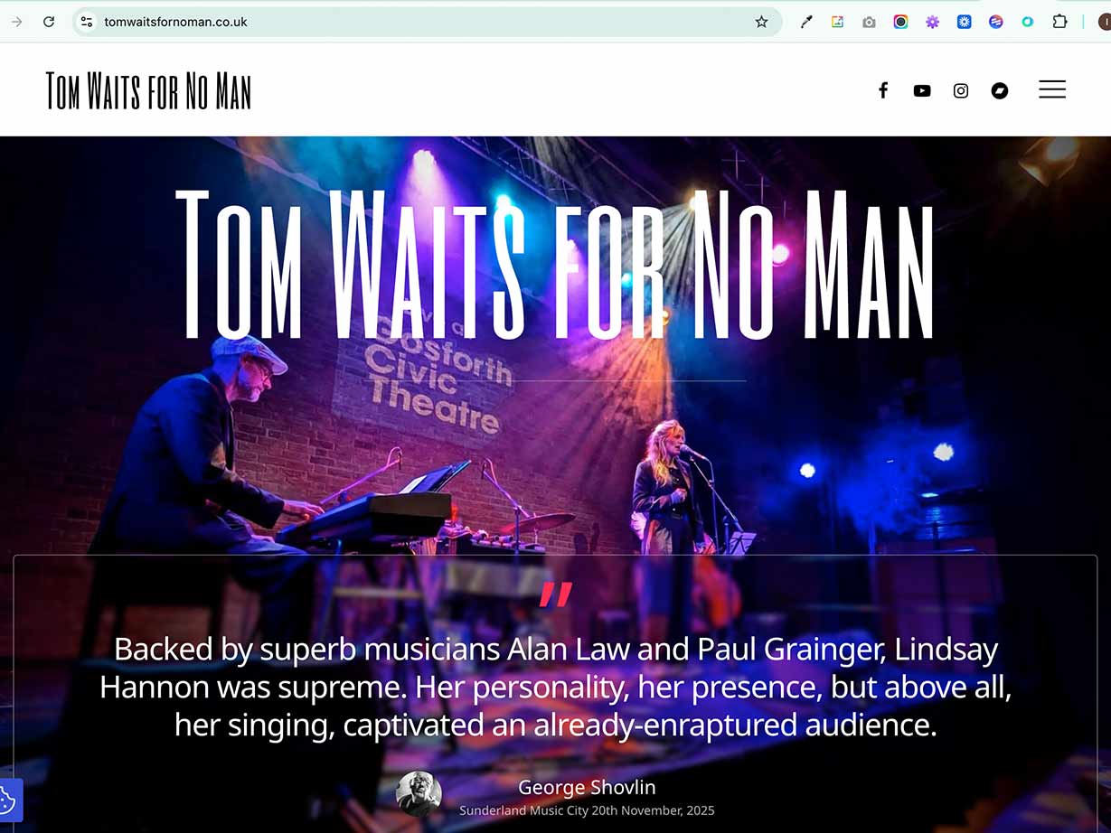TOMWAITS BAND WEBSITE DESIGN