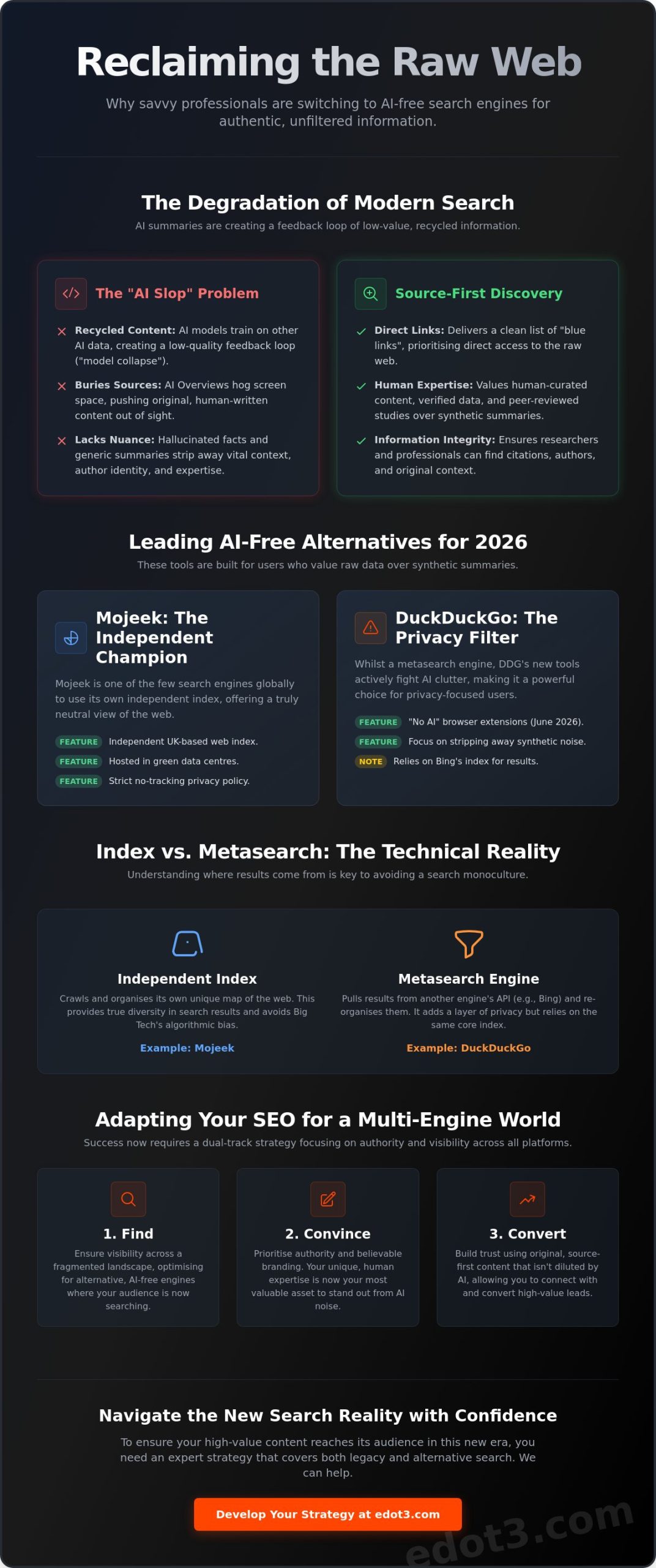 Searching without AI: Search Engines That Actually List Websites!